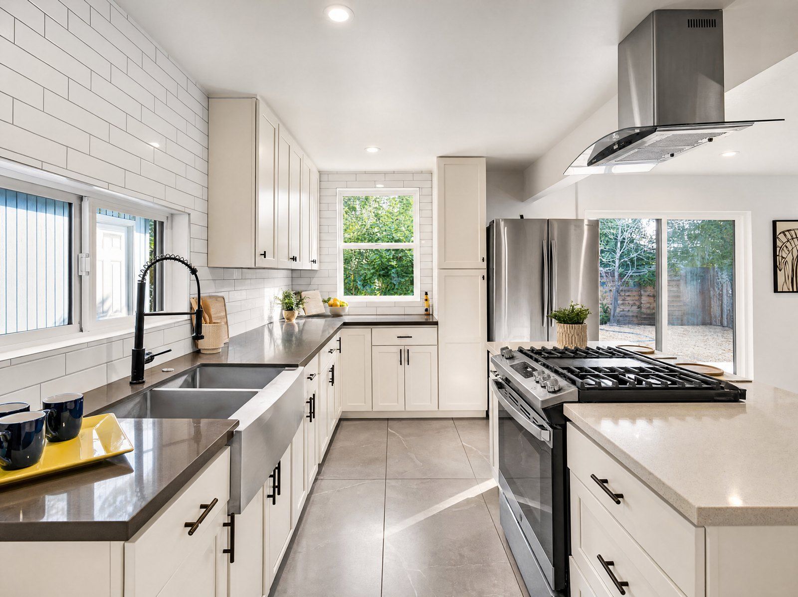 Main house and ADU kitchen remodel in Roseville by Four Piers